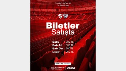 Boluspor taraftarına müjde...Maç biletleri satışta...