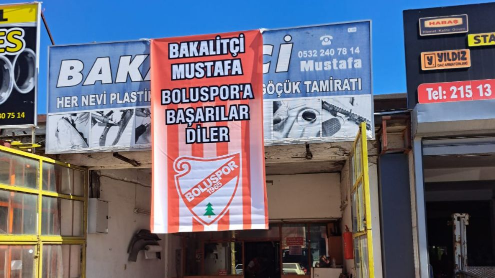 Bolu Sanayi Esnafından Boluspor'a Destek Pankartı