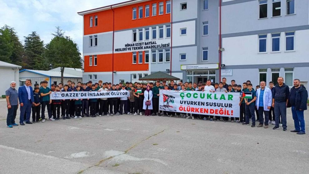 Bolu’da lise öğrencileri,  Filistin’e destek verdi