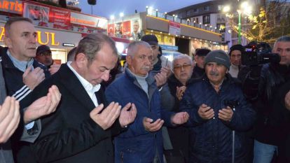 Tanju Özcan umre yolculuğuna dualarla uğurlandı