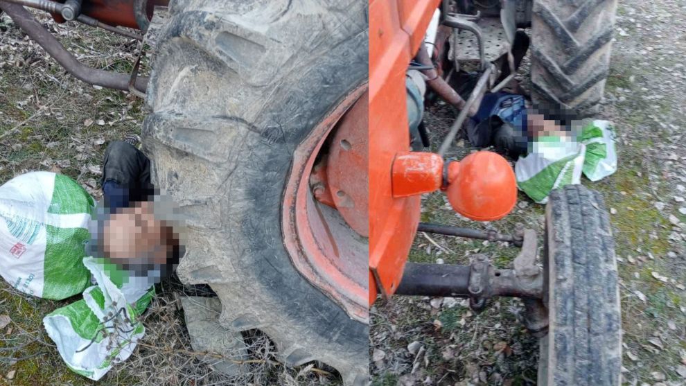 Kontrol etmek istediği traktörünün altında kalan yaşlı adam yaralandı