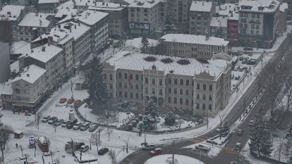 Kış güzelliği havadan görüntülendi