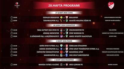 5 Haftalık Maç Programı Belli Oldu...
