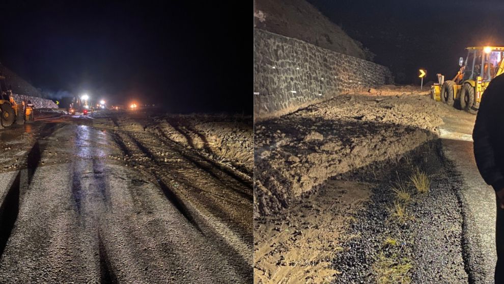 Bolu'da heyelan nedeniyle kapanan yol tekrardan ulaşıma açıldı
