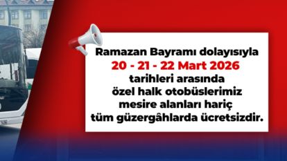 Bolu'da Bayram Boyunca Toplu Taşıma Ücretsiz