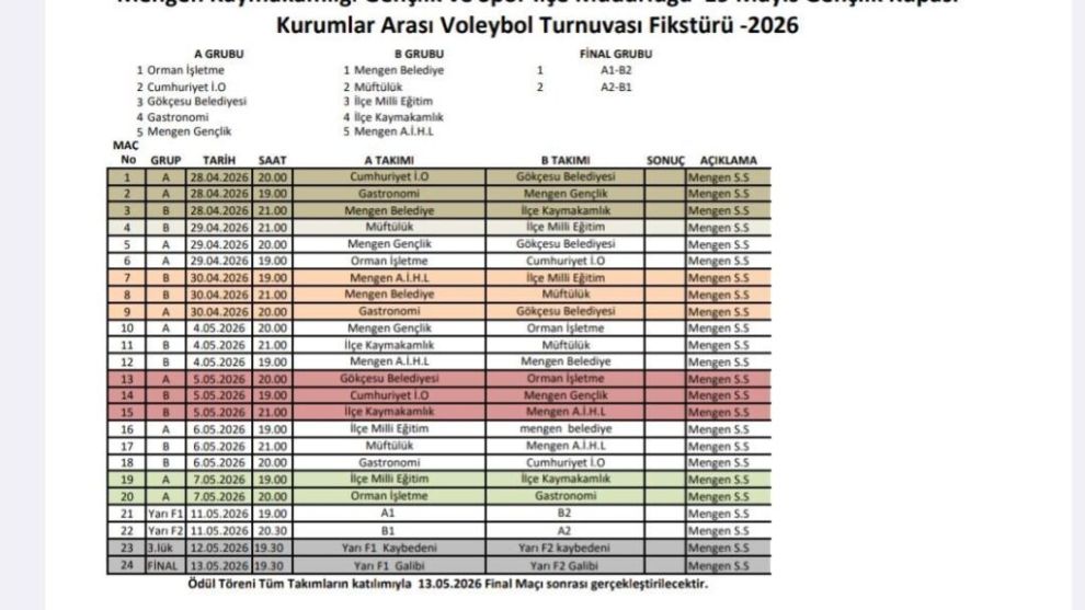 Kurumlar Arası Voleybol Turnuvasında Açılış Yapıldı