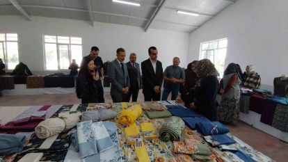 Mudurnu'da kadınların el emeği göz nuru eserleri görücüye çıktı